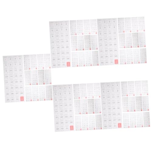 LALAFINA 5 Sätze Datumsaufkleber Notizblock-Monatsaufkleber Planer-Nummernaufkleber Tag Scrapbooking Sticker Scrapbook Stickers Kalenderaufkleber für Planer Kalenderaufkleber-Planer Papier von LALAFINA