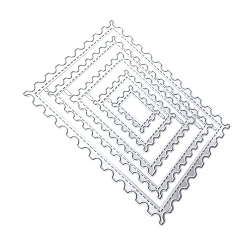 LALAFINA 5 Stück Teiliges Metall Schneideformen für Kartenherstellung Rechteckige Stanzschablonen mit Gepunkteter Linie für Scrapbooking und DIY Projekte Vielseitig Einsetzbar LALAFINA 5 Stück Teiliges Metall Schneideformen für Kartenherstellung Rechteckige Stanzschablonen mit Gepunkteter Linie für Scrapbooking und DIY Projekte Vielseitig Einsetzbar von LALAFINA