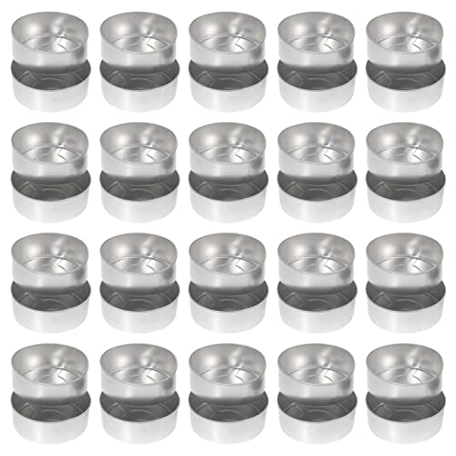 LALAFINA 50 Stück Teelichtbecher Kerzenetui Aus Metall Kerzenhalter Hochzeitsdeko Nein Hitzebeständige Aluminiumbasis von LALAFINA