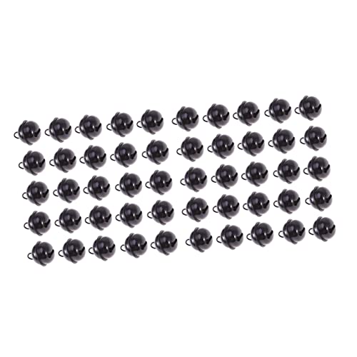 LALAFINA 50stücke Metallglöckchen Runde Mini-Glocken Schwarz Bemalt Weihnachtsglöckchen Für Dekoration Schmuck Ornamente DIY Basteln Party Accessoires von LALAFINA