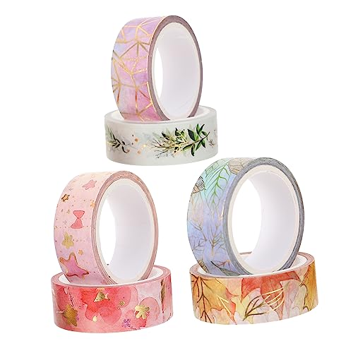 LALAFINA 6 Rollen Floral Goldfolie Washi Tape Selbstklebendes Masking Tape für Scrapbooking Diy Dekoration Tagebücher Planer Geschenkverpackung Rückstandsfrei Entfernbar LALAFINA 6 Rollen Floral Goldfolie Washi Tape Selbstklebendes Masking Tape für Scrapbooking Diy Dekoration Tagebücher Planer Geschenkverpackung Rückstandsfrei Entfernbar von LALAFINA
