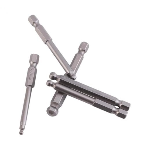 LALAFINA 7 Stück Teiliges Stahl Kugelkopf Schraubendreher Bits Set Sechskant Lang Magnetisch Langlebig für Elektro und Handbohrer Vielseitig Einsetzbar von LALAFINA
