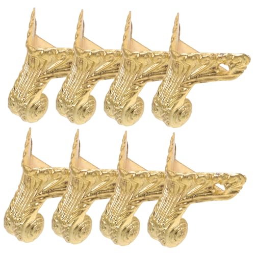 LALAFINA 8 Stück Antike Möbelbeine Teiliges Dekorative Möbelfüße Stabile und Elegante Unterstützung für Schmuckkästchen und Möbel Vintage Goldfarben von LALAFINA