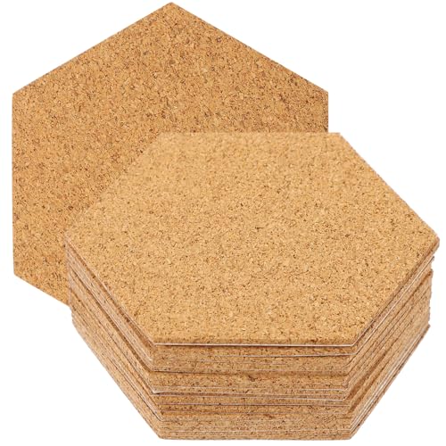 LALAFINA 80pcs Hexagon Kork Selbstklebende Handwerk Matte Mini Kork Fliesen Kork Pad Sichern Matte von LALAFINA
