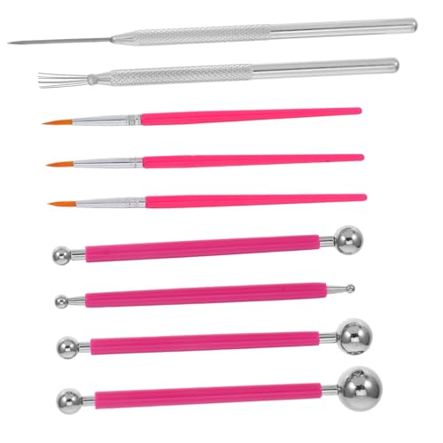 LALAFINA 9 Stück Teiliges Doppelseitiges Töpferwerkzeug Set aus Präzise Modellier und Punktierwerkzeuge für DIY Keramik Skulpturen Details Vielseitig und Ergonomisch Gestaltet von LALAFINA