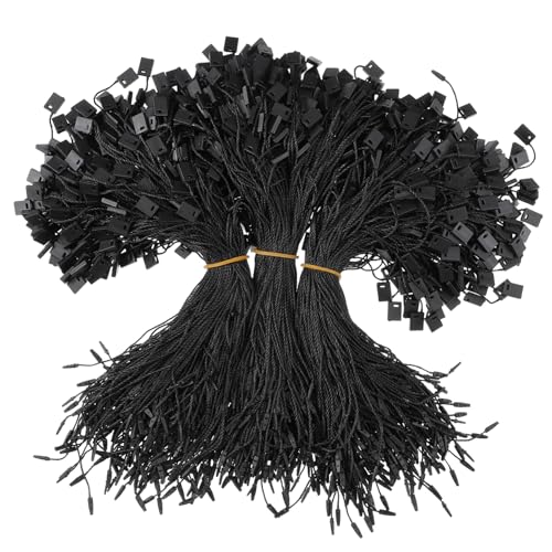 LALAFINA 950stücke Schwarze Nylon-Schnur Mit Schnappverschluss Für Hängeetiketten Preisschilder Etikettenbefestigung Robustes Kunststoffdesign Vielseitig Einsetzbar von LALAFINA