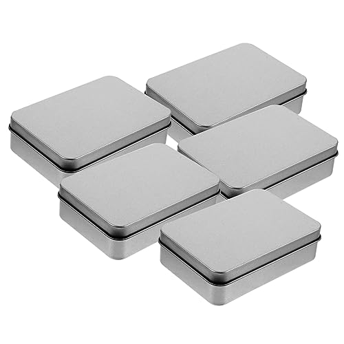 LALAFINA 5stücke Rechteckige Weißblech Lagerungsboxen Mit Deckel Für Süßigkeiten Schmuck Und Geschenke Leere Aufbewahrungsboxen Aus Weißblech Geschenkdosen Mit Verschlussfunktion von LALAFINA