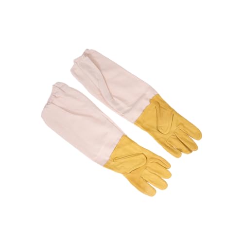LALAFINA Beekeeping Lederhandschuhe Xl mit Elastischem Atmungsaktiv Stichfest Schützend für Imker bei Bienenhaltung Langlebige Bienenschutz Handschuhe mit Hoher Flexibilität von LALAFINA