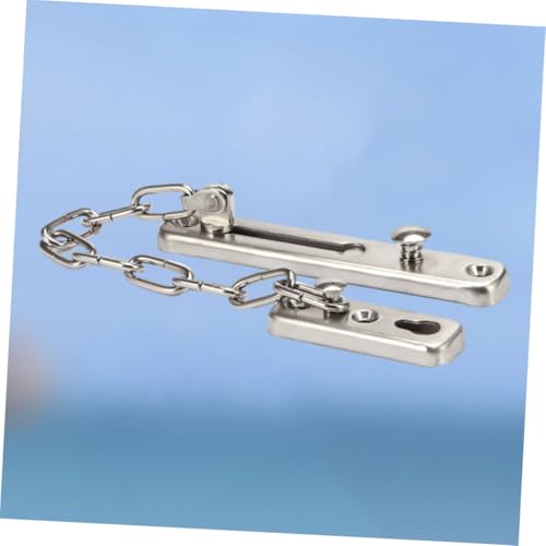 LALAFINA Edelstahl Türkette Sicherheitskette mit Riegel Latch Lock für Haustüren und Wohnungstüren Diebstahlsicherung mit Robustem Breitgezogenem Kettenglied Silber für Heim und Hotel von LALAFINA