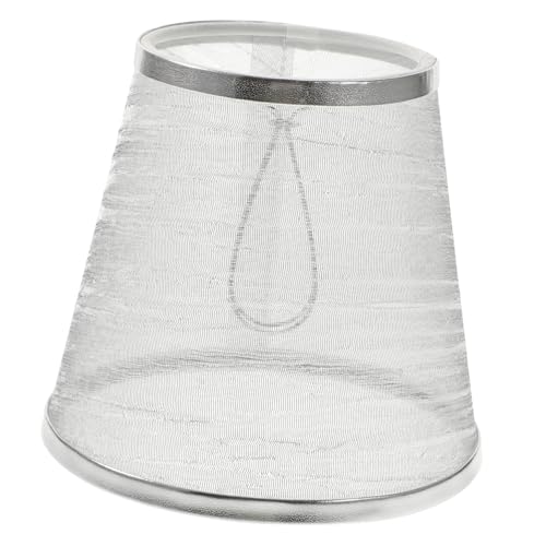 LALAFINA Einfacher Stofflampenschirm für Decken und Tischleuchten Runde Form Transparent mit Silbernem Lampenzubehör für Schlafzimmer und Wohnzimmer von LALAFINA