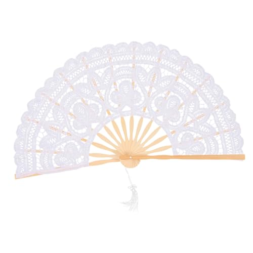 LALAFINA Faltbarer Handfächer Spitzenverzierung Vintage Fächer für Hochzeiten Tanz Events und Heimdekoration Elegantes Accessoire für Frauen von LALAFINA