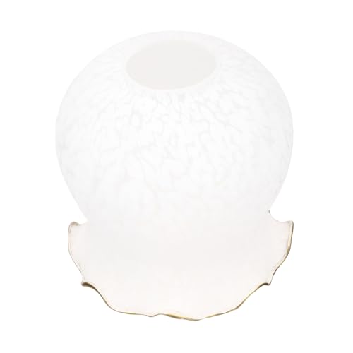 LALAFINA Glas Lampenschirm Weiß Dekorativer Lampenzubehör Robuster Lampenschirm für Deckenleuchte und Tischlampe Stilvolle Beleuchtungsabdeckung für Wohnraum von LALAFINA