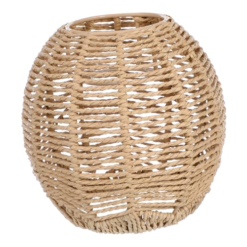 LALAFINA Imitierter Rattan Lampenschirm für Hängelampe Dekorativer Lampenschirm im Boho Wohnzimmer Restaurant oder Langlebig von LALAFINA