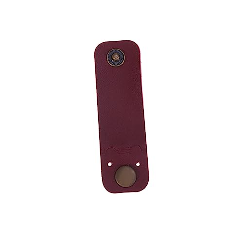 LALAFINA Kabelaufwickler aus Echtem Leder für Ohrhörer und USB Kabel Rund Weinrot Praktischer Kabelorganizer für Unterwegs für Arbeit Reisen und Zuhause von LALAFINA