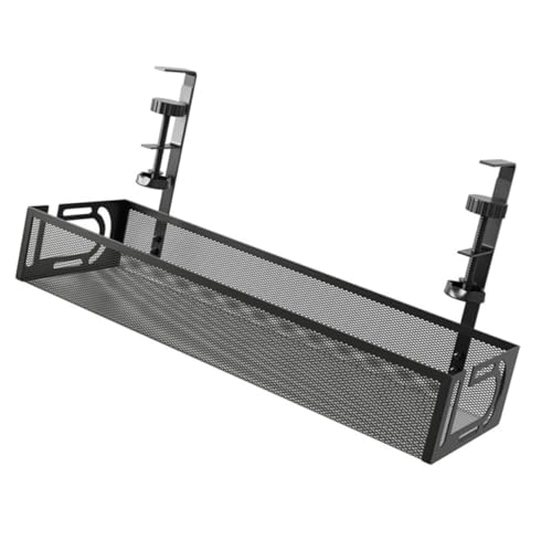 LALAFINA Kabelmanagement Untertisch Organizer Einfache Installation Platzsparend Multi Funktions Kabelhalterung für Schreibtisch Schwarz für Kabel Steckdosen und Ladegeräte von LALAFINA