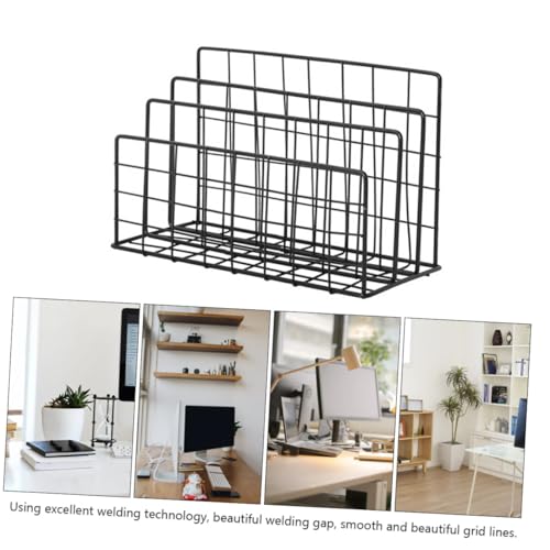 LALAFINA Moderner Metall Briefhalter Organizer mit Fächern Multipurpose Storage Rack für Schreibtischzubehör Stabiler Mail Holder für Magazine Briefe und Dokumente Schwarz Einfach zu von LALAFINA