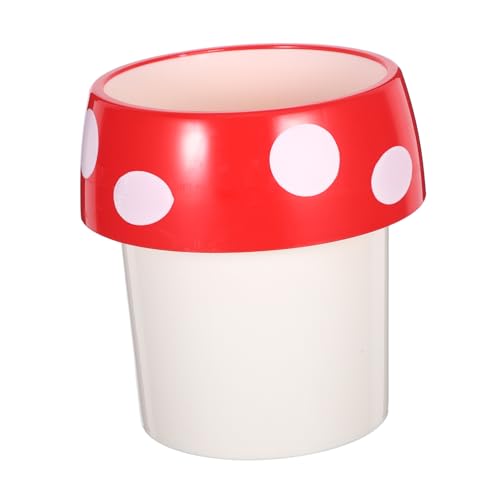 LALAFINA Pilz Mini Mülleimer Schreibtisch Mülleimer Süßer Abfalleimer Dekorativer Stiftebecher Kleiner Organizer Für Die Arbeitsplatte Für Büro Kinderzimmer Badezimmer von LALAFINA