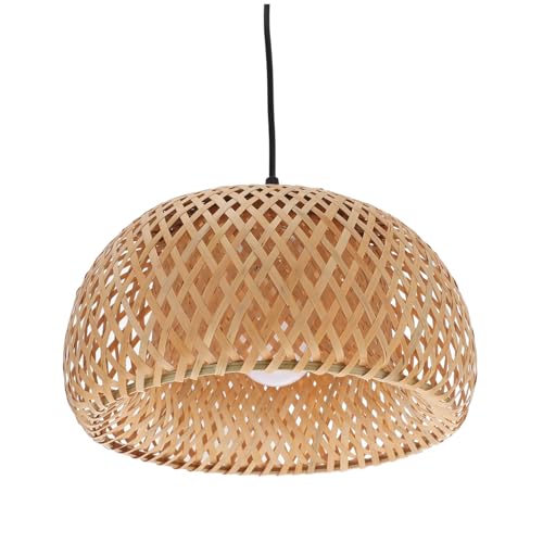 LALAFINA Plug in Pendelleuchte mit Lampenschirm Rattan Hängeleuchte für Wohnzimmer Schlafzimmer Esszimmer Langlebige und Elegante Deckenlampe mit Einfachem Stilvolle Beleuchtung für von LALAFINA