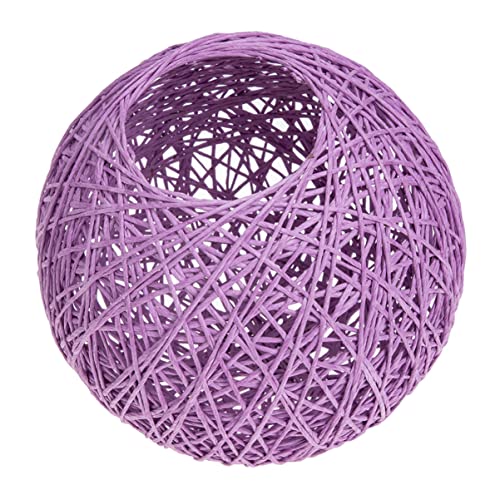 LALAFINA Rattan Lampenschirm Dekorativer Hängelampe Lampenschutz Durchmesser Lila für Wand Decken und Nachttischlampen Handgefertigt Vielseitig Einsetzbar Einfache Installation von LALAFINA