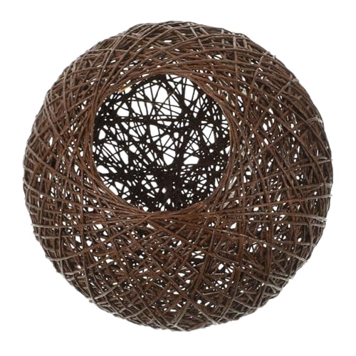 LALAFINA Rattan Lampenschirm Kugelförmig Dekorativer Lampenschirm für Innen Tischlampe Wohnzimmer Beleuchtung Natürlich Warmes Licht von LALAFINA