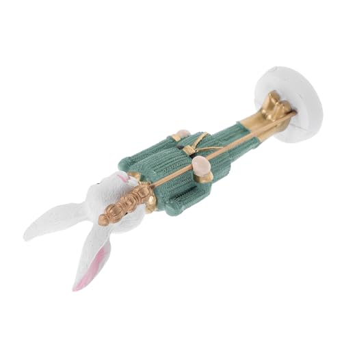 LALAFINA Resin Osterhasenfigur Dekorative Figur Österliche Hasen Statue mit Detailreicher Verarbeitung Langlebig für Frühlingsparty und Feiertagsdeko von LALAFINA
