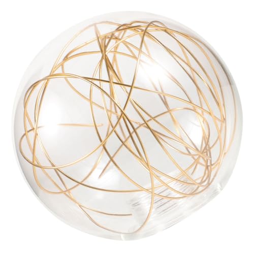 LALAFINA Runder Glas Lampenschirm Fassung Elegante Aluminiumdraht Kugel in Silber und Gold Transparenter Leuchtenschirm für Deckenleuchte Pendelleuchte Wandleuchte Vielseitiger von LALAFINA