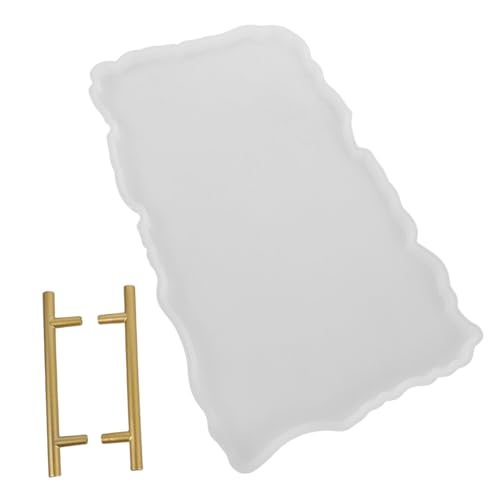 LALAFINA Silikonform Tray Gießform Epoxidharz Irregulär mit Metallgriffen Serviertablett Diy Schmuckhalter Wohnkultur Langlebig Präzise Form für Kreative Handarbeit von LALAFINA