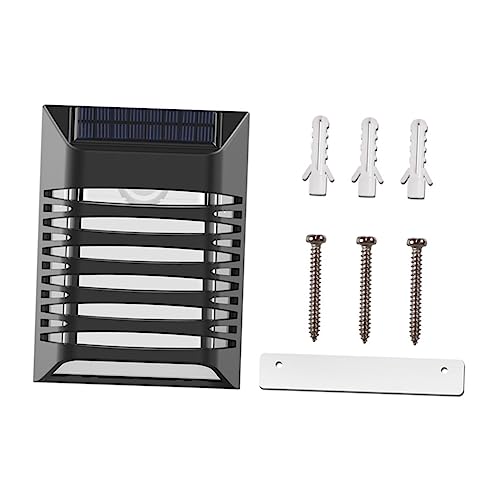 LALAFINA Solarleuchte Für Den Garten Gartenzaun Solar-gartenleuchte Im Freien Warm Solar-wandleuchte Für Den Außenbereich, Garten Lampe Solarleuchten Für Zaun Plastik Schwarz von LALAFINA
