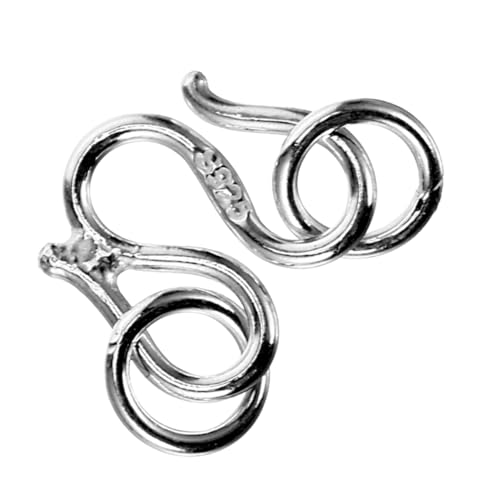 LALAFINA Steriler Silber Kettenverschluss Mittelgroß mit Doppelschlaufe Robust Schmuckverbinder für DIY Halsketten Armbänder Glatter Verschluss Sicher und Langlebig von LALAFINA