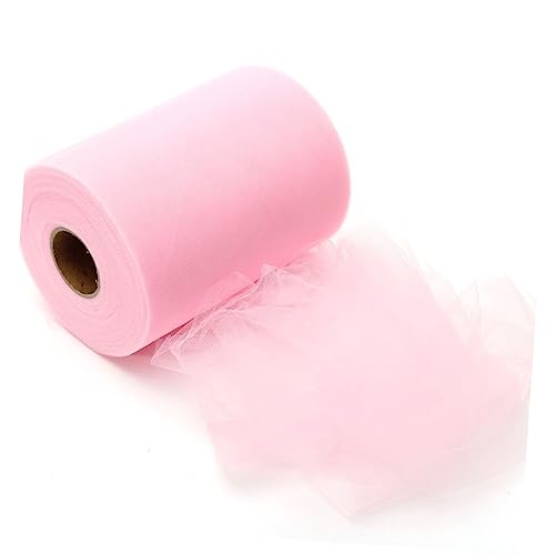 LALAFINA Tüllstoff Rolle für Hochzeiten Partys und Bastelprojekte Rosa Dekoration für Schleifen Tischläufer und Mehr Flammhemmend und von LALAFINA