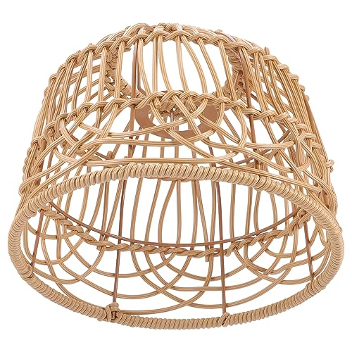 LALAFINA Vintage Lampenschirm Rattan Handgewebte Lampenabdeckung für Deckenlampe Rustikales Design für Schlafzimmer Wohnzimmer und Küche Robustes Material Stilvolle Dekoration von LALAFINA