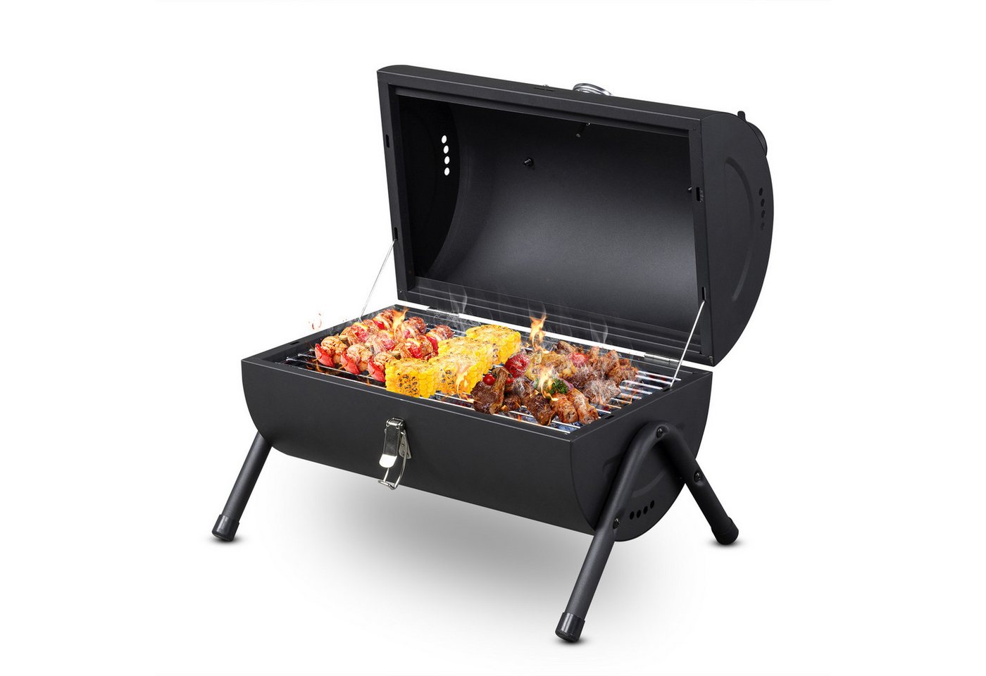 LALAHO Holzkohlegrill Tragbarer mit Deckel, Temperaturregelung, Tischgrill Klappgrill für Camping, Garten, 38x30.5x38cm LALAHO Holzkohlegrill Tragbarer mit Deckel, Temperaturregelung, Tischgrill Klappgrill für Camping, Garten, 38x30.5x38cm von LALAHO