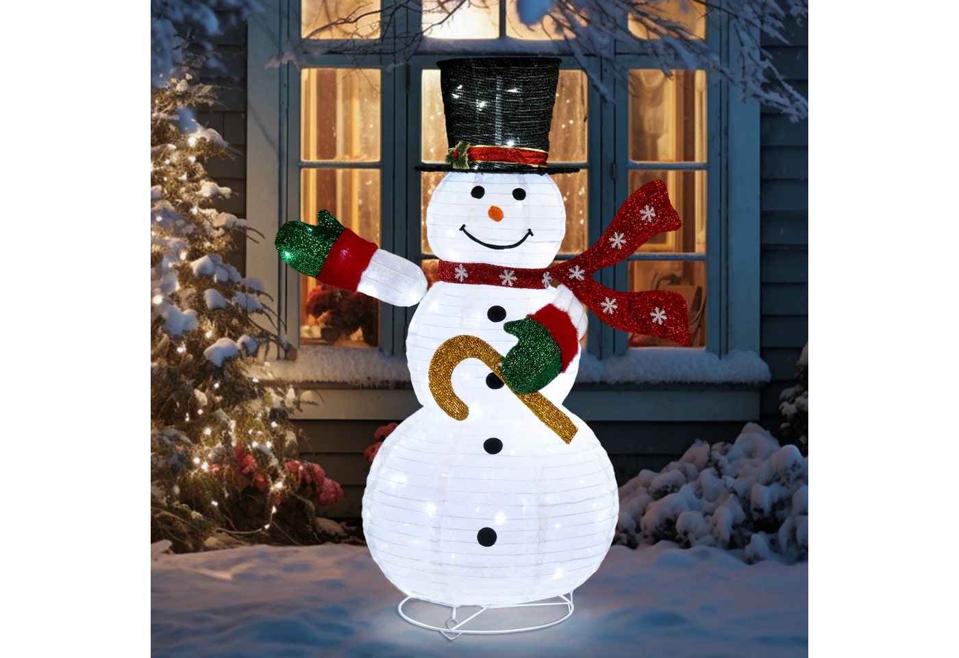 LALAHO Schneemann LED-Schneemann Weihnachten deko, 120cm mit 100 LEDs Weihnachtsbeleuchtung für Innen und Außen LALAHO Schneemann LED-Schneemann Weihnachten deko, 120cm mit 100 LEDs Weihnachtsbeleuchtung für Innen und Außen von LALAHO