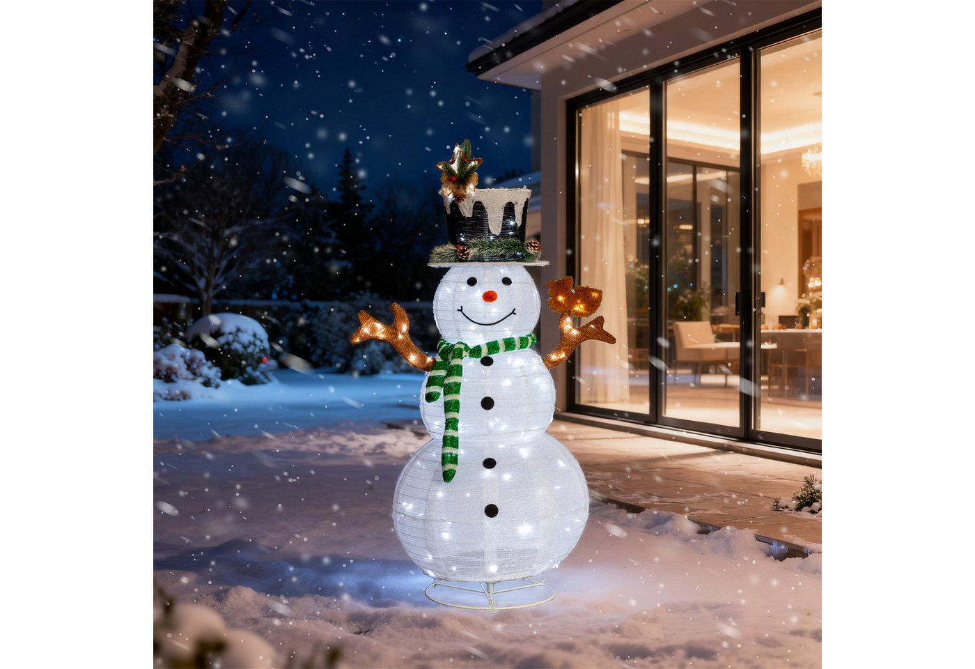 LALAHO Schneemann LED-Schneemann Weihnachten deko, 120cm mit 120 LEDs Weihnachtsbeleuchtung für Innen und Außen LALAHO Schneemann LED-Schneemann Weihnachten deko, 120cm mit 120 LEDs Weihnachtsbeleuchtung für Innen und Außen von LALAHO