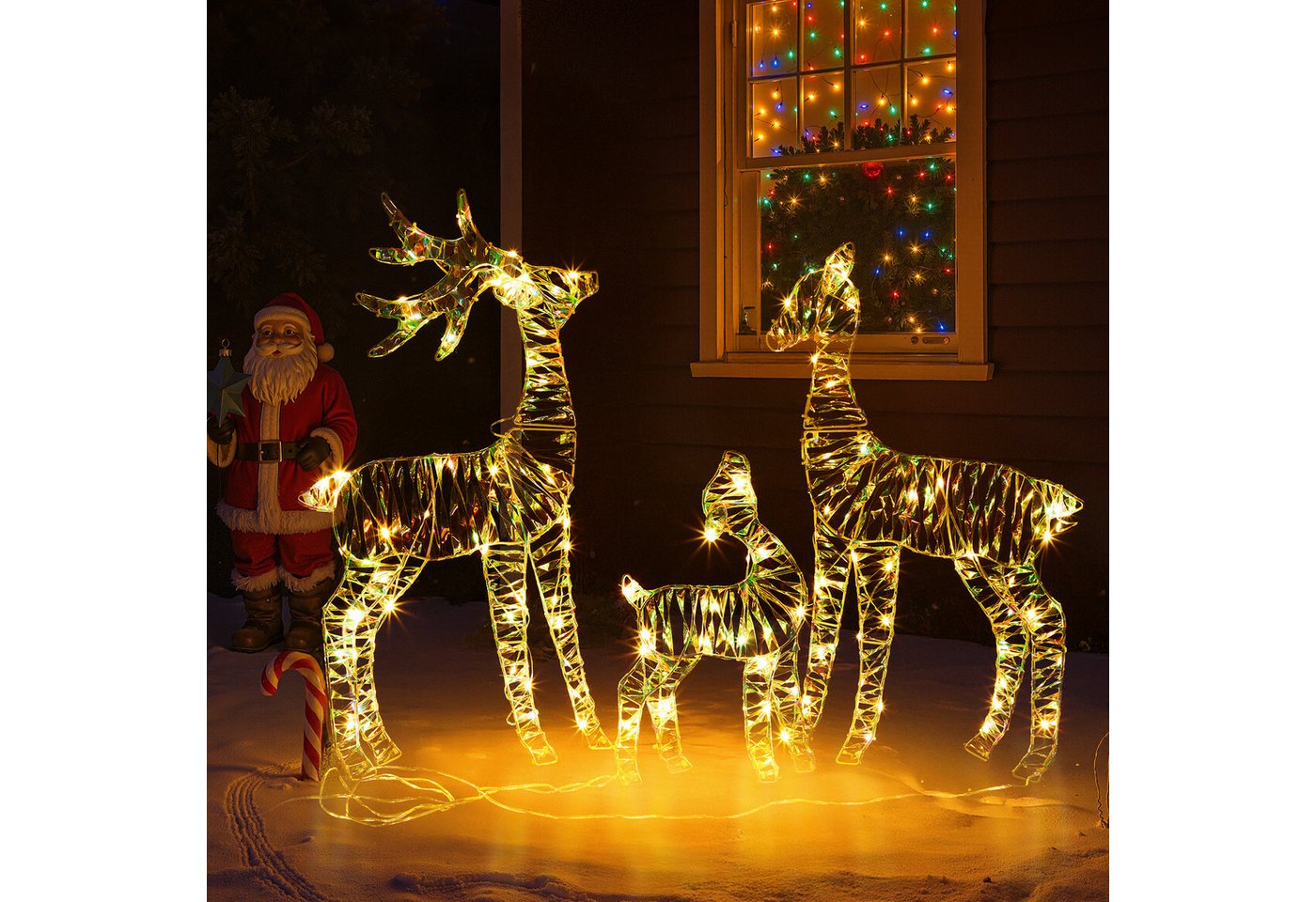 LALAHO Weihnachtsfigur Led Rentier 3Tlg Weihnachtsbeleuchtung, mit 150 LEDs, Rentier Weihnachten Deko für Außen und Innen LALAHO Weihnachtsfigur Led Rentier 3Tlg Weihnachtsbeleuchtung, mit 150 LEDs, Rentier Weihnachten Deko für Außen und Innen von LALAHO
