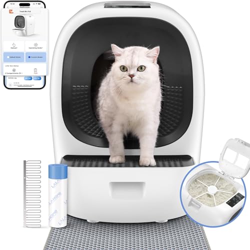 LALAHOME Selbstreinigende Katzentoilette RealScooper Pro, 80L Katzenklo Selbstreinigend, Geruchsbeseitigung, 5G App, UV-Sterilisation, Mehrfachschutz, Hygienisch, Große Fassungsvermögen für Mehrere LALAHOME Selbstreinigende Katzentoilette RealScooper Pro, 80L Katzenklo Selbstreinigend, Geruchsbeseitigung, 5G App, UV-Sterilisation, Mehrfachschutz, Hygienisch, Große Fassungsvermögen für Mehrere von LALAHOME