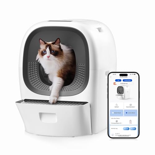 LALAHOME Selbstreinigende Katzentoilette RealScooper Pro, Automatische Nachfüllschale, Ultra-Sicher/App-Steuerung/Desodorierer, Automatische Katzentoilette 88L XXL Fassungsvermögen für Mehrere Katzen LALAHOME Selbstreinigende Katzentoilette RealScooper Pro, Automatische Nachfüllschale, Ultra-Sicher/App-Steuerung/Desodorierer, Automatische Katzentoilette 88L XXL Fassungsvermögen für Mehrere Katzen von LALAHOME