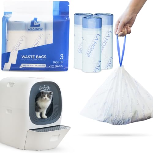 Selbstreinigende Katzentoiletten-Einlagen, automatische Katzentoilette, Nachfüllbeutel, kompatibel mit RealScooper, 36 Stück Kordelzug, ersetzt Müllbeutel für automatische Katzentoilette Selbstreinigende Katzentoiletten-Einlagen, automatische Katzentoilette, Nachfüllbeutel, kompatibel mit RealScooper, 36 Stück Kordelzug, ersetzt Müllbeutel für automatische Katzentoilette von LALAHOME