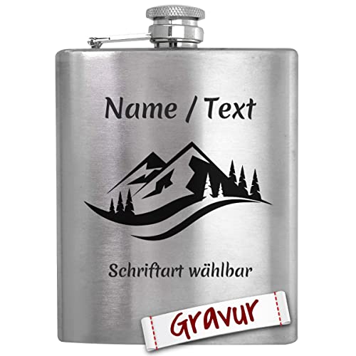 Bergsteiger Geschenk Flachmann Set mit Gravur/Spruch personalisiert, Berge Klettern Geschenke für Herren/Frauen, Geschenkidee zum Geburtstag, Ostern, Weihnachten von LALALO