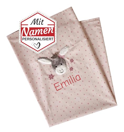 LALALO Sommerdecke mit Namen Bestickt, UV-Decke Schmusedecke Kuscheldecke Decke Kinderdecke Junge Mädchen von LALALO