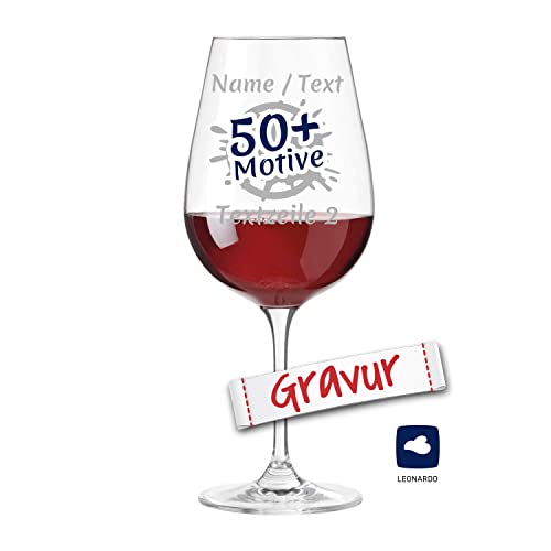 LEONARDO Rotwein Weinglas mit Gravur personalisiert/Namen, Rotweinglas graviert als Geschenk zum Geburtstag Jahrestag Hochzeit Verlobung (TIVOLI, 700 ml) von LALALO