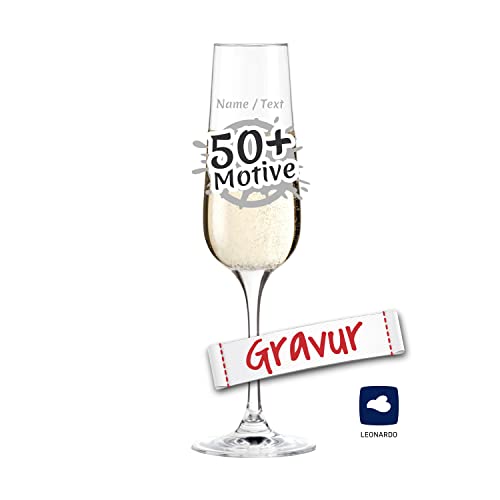 LEONARDO Sektglas mit Gravur personalisiert/Namen Text Motiv, Sekt-Glas graviert als Geschenk zum Geburtstag Jahrestag Hochzeit Verlobung Silvester Einweihung Richtfest (TIVOLI, 210 ml) von LALALO