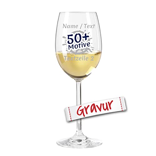 LEONARDO Weinglas mit Gravur personalisiert/Namen, Weißwein-Glas graviert als Geschenk zum Geburtstag Hochzeit, Geschenkidee Frauen/Mama (DAILY, 370 ml) von LALALO