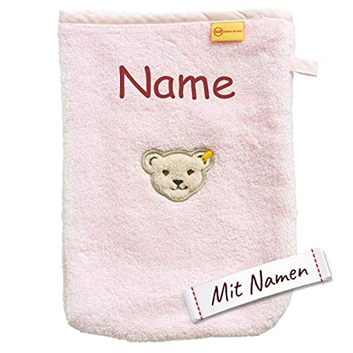 Steiff Bär Kinder Waschhandschuh mit Namen Bestickt, Mädchen Rosa, Baby Kleinkind Waschlappen Waschtuch zum Baden als Geschenk zur Geburt Taufe Ostern Weihnachten Geburtstag Steiff Bär Kinder Waschhandschuh mit Namen Bestickt, Mädchen Rosa, Baby Kleinkind Waschlappen Waschtuch zum Baden als Geschenk zur Geburt Taufe Ostern Weihnachten Geburtstag von LALALO