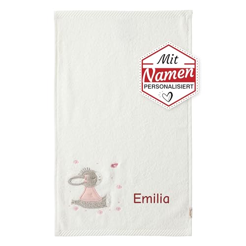 Sterntaler Kinder/Baby Handtuch Bestickt mit Namen, Kinderhandtuch personalisiert (Emmi Girl Weiß) von LALALO