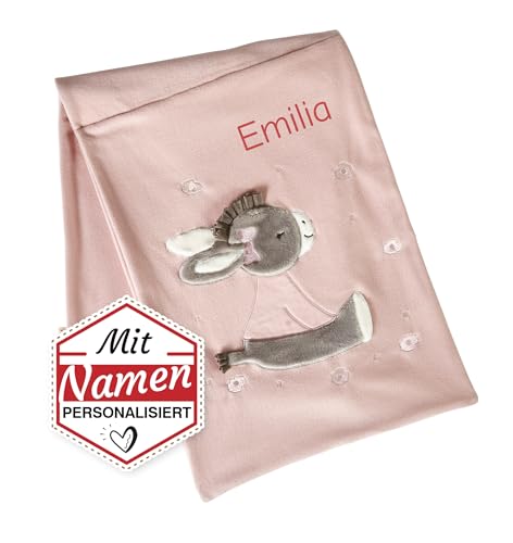 Sterntaler Schmusedecke Kuscheldecke Bestickt mit Namen, Decke 100x75 cm (Emmi Girl, Rosa) von LALALO