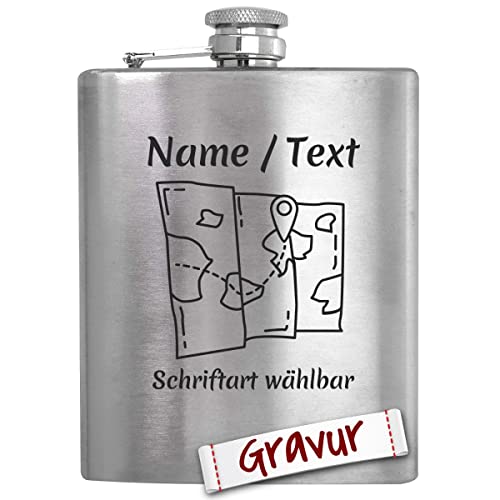 Wandern Geschenk Flachmann Set mit Gravur/Spruch personalisiert, Wanderer Geschenke für Frau, Mann, Oma, Opa, Geschenkidee zum Geburtstag, Ostern, Weihnachten, Ruhestand von LALALO