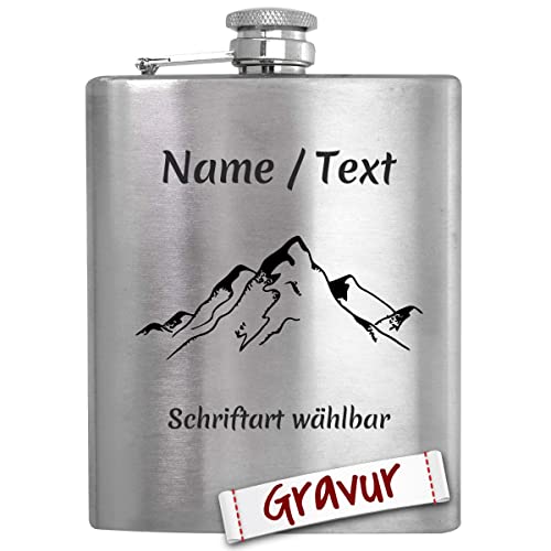 Wandern Geschenk Flachmann Set mit Gravur/Spruch personalisiert, Wanderer Geschenke für Frau, Mann, Oma, Opa, Geschenkidee zum Geburtstag, Ostern, Weihnachten, Ruhestand von LALALO