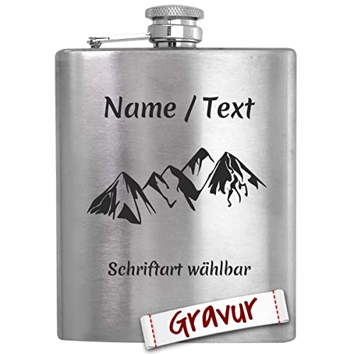 Wandern Geschenk Flachmann Set mit Gravur/Spruch personalisiert, Wanderer Geschenke für Frau, Mann, Oma, Opa, Geschenkidee zum Geburtstag, Ostern, Weihnachten, Ruhestand von LALALO