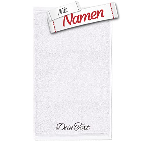 möve Superwuschel Gästetuch mit Namen Bestickt, 30x50 cm Snow Weiß Baumwolle, Bad Frottee Handtuch für Gäste WC personalisiert, Gästehandtuch besticken Lassen von LALALO
